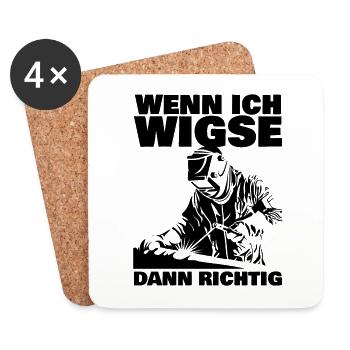 WIG Schweißer Metallbauer Lustiger Metaller Spruch - Untersetzer (4er-Set) - Weiß - Vorne