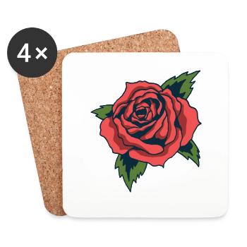 Rose - Coasters (set of 4) - white - Front