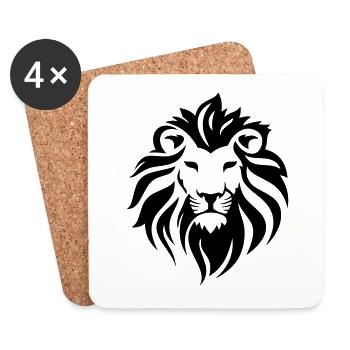 lion - Coasters (set of 4) - white - Front