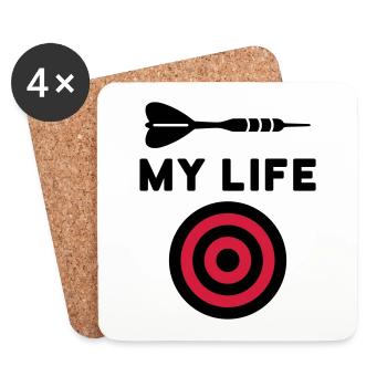 My life (Dartpfeil, Zielscheibe) - Untersetzer (4er-Set) - Weiß - Vorne