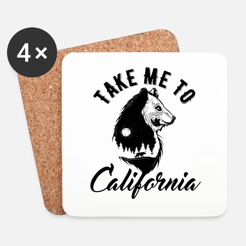 Take me to California - Untersetzer (4er-Set) - Weiß