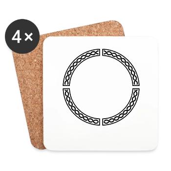 Wikinger Kreis Symbol - Untersetzer (4er-Set) - Weiß - Vorne
