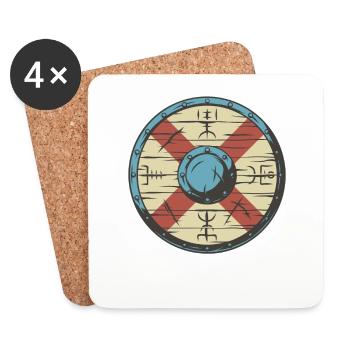 Viking Shield - Coasters (set of 4) - white - Front