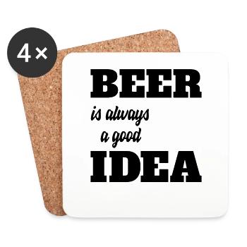 Beer is always a good idea - Untersetzer (4er-Set) - Weiß - Vorne