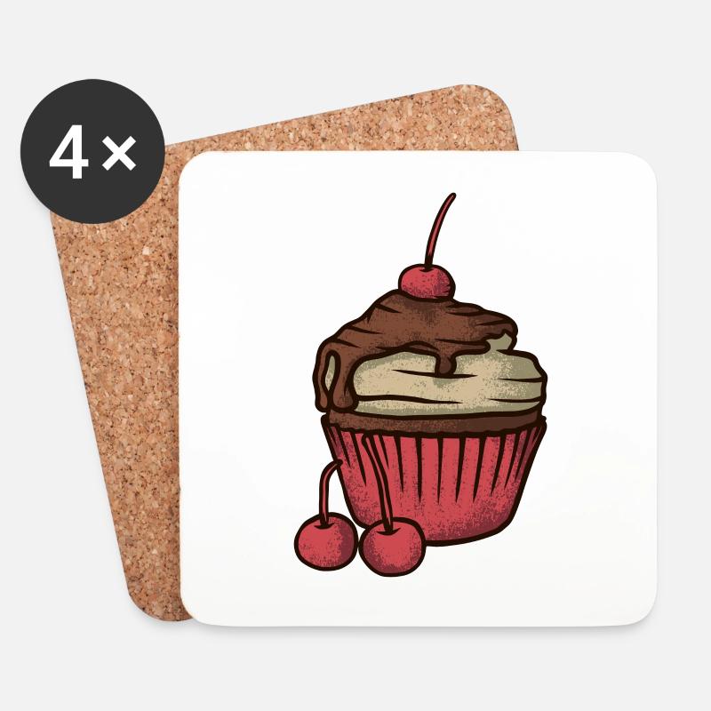 Cupcake - Untersetzer (4er-Set) - Weiß