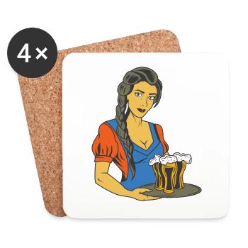 Serveuse - Dessous de verre (lot de 4) - blanc - Devant