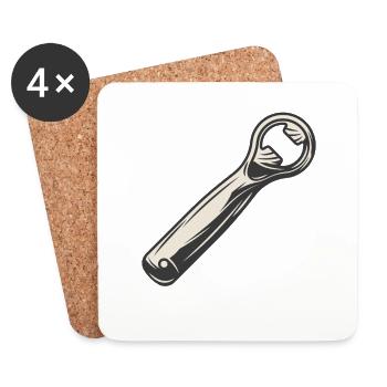Bottle opener - Coasters (set of 4) - white - Front