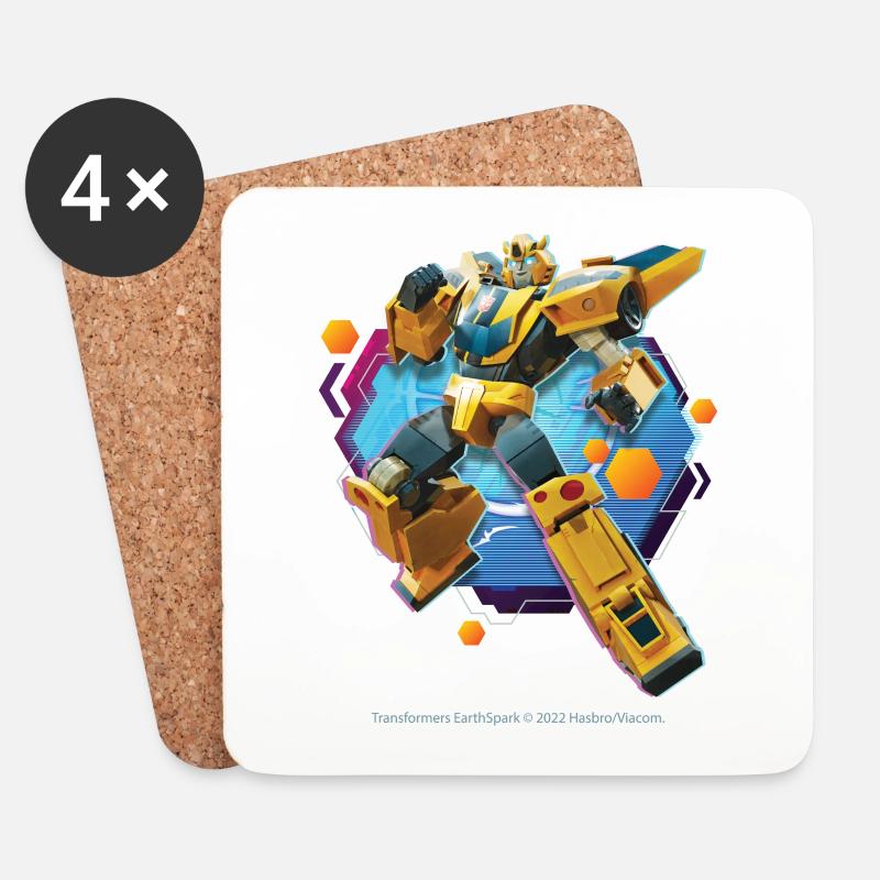 Transformers Earth Spark Bumblebee Autobot - Untersetzer (4er-Set) - Weiß