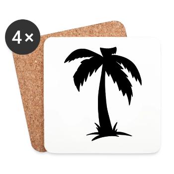 Palme Palm - Dessous de verre (lot de 4) - blanc - Devant