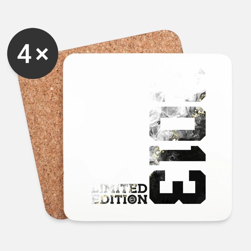 13. GEBURTSTAG 13 JAHRE LIMITED EDITION 2013 - Untersetzer (4er-Set) - Weiß