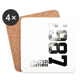 39. GEBURTSTAG 39 JAHRE LIMITED EDITION 1987 - Untersetzer (4er-Set) - Weiß - Vorne