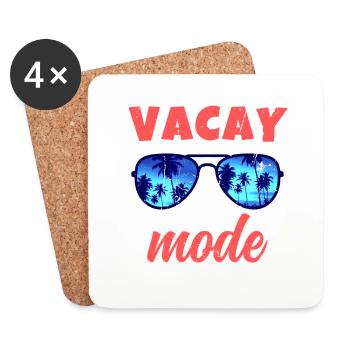 Sommerurlaub Familienausflug Retro Beach Vacay Mode - Untersetzer (4er-Set) - Weiß - Vorne