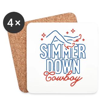 Simmer Down Cowboy - Coasters (set of 4) - white - Front
