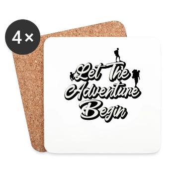 Adventure awaits - Coasters (set of 4) - white - Front