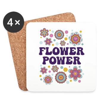 Flower Power - Coasters (set of 4) - white - Front
