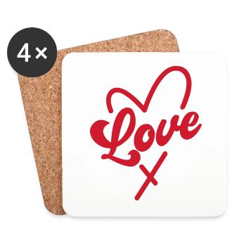 Liebe - Untersetzer (4er-Set) - Weiß - Vorne