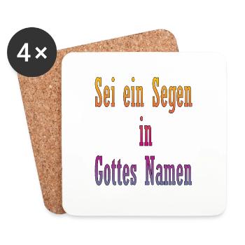 Sei ein Segen in Gottes Namen - Untersetzer (4er-Set) - Weiß - Vorne