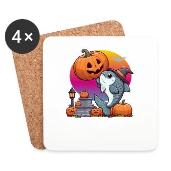 Halloween Fish - Coasters (set of 4) - white - Front