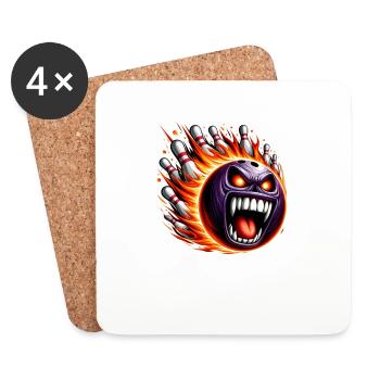Fire Bowling - Coasters (set of 4) - white - Front