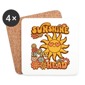 Sunshine in my head - Untersetzer (4er-Set) - Weiß - Vorne