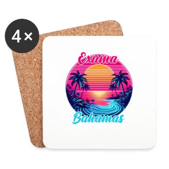 Exuma, Bahamas - Coasters (set of 4) - white - Front