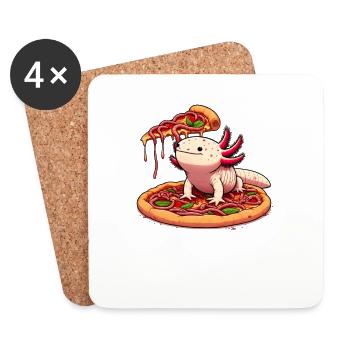 Pizza Party pour Axolotl - Dessous de verre (lot de 4) - blanc - Devant