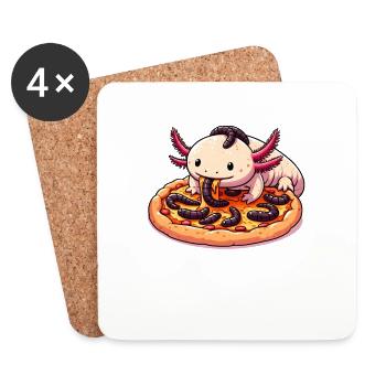 Pizza Party pour Axolotl - Dessous de verre (lot de 4) - blanc - Devant