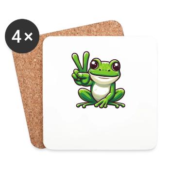 Peace Frog - Inspirational Motif - Coasters (set of 4) - white - Front