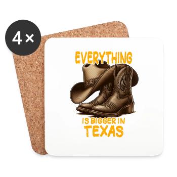 Large cowboy shoes and hat - Coasters (set of 4) - white - Front