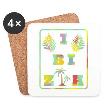 Logo d’Ibiza pour les fans d’Eivissa - Dessous de verre (lot de 4) - blanc - Devant