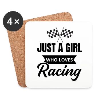 Juste une fille qui aime la course - Dessous de verre (lot de 4) - blanc - Devant