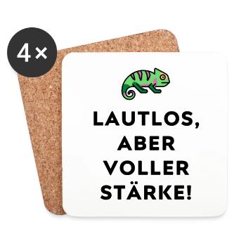 CHAMÄLEON LAUTLOS ABER VOLLER STÄRKE - Untersetzer (4er-Set) - Weiß - Vorne