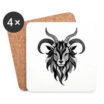 Aries - Zodiac Sign Motive - Untersetzer (4er-Set) - Weiß - Vorne