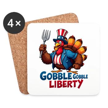 Gobble Gobble Liberty - Untersetzer (4er-Set) - Weiß - Vorne