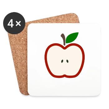 Half Apple Fruit Illustration - Coasters (set of 4) - white - Front