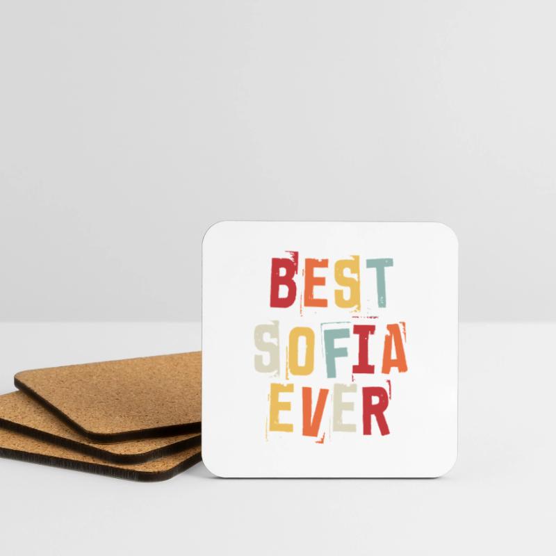 Best Sofia Ever First Name Retro Text Gift Coasters (set of 4)