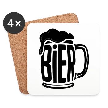 Bier - Cool Beer Logo - Coasters (set of 4) - white - Front