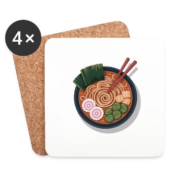 Pop Art Ramen Noodles Bowl Graphic - Coasters (set of 4) - white - Front