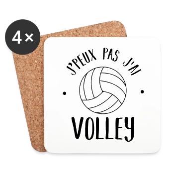 I can't volleyball - Coasters (set of 4) - white - Front
