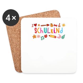 Schulkind Einschulung Schulbeginn - Untersetzer (4er-Set) - Weiß - Vorne