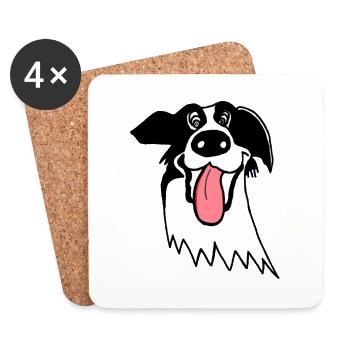 Netter Border Collie - Untersetzer (4er-Set) - Weiß - Vorne