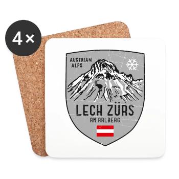 Lech Zürs Omeshorn Autriche Armoiries - Dessous de verre (lot de 4) - blanc - Devant