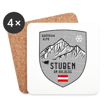 Stuben Albona Österreich Wappen - Untersetzer (4er-Set) - Weiß - Vorne