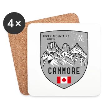 Canmore Three Sisters Canada Armoiries - Dessous de verre (lot de 4) - blanc - Devant