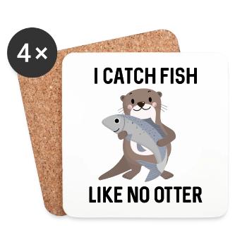 I Catch Fish Like No Otter - Coasters (set of 4) - white - Front