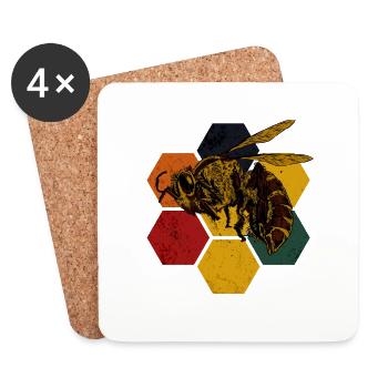 Abeille - Dessous de verre (lot de 4) - blanc - Devant