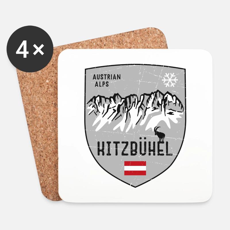Kitzbühel Wilder Kaiser Österreich Wappen - Untersetzer (4er-Set) - Weiß