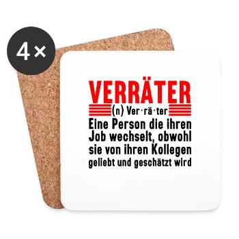 Abschiedsgeschenk Jobwechsel Kollege - Untersetzer (4er-Set) - Weiß - Vorne
