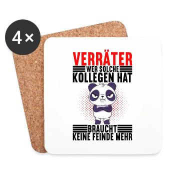Abschiedsgeschenk Jobwechsel Kollege - Untersetzer (4er-Set) - Weiß - Vorne