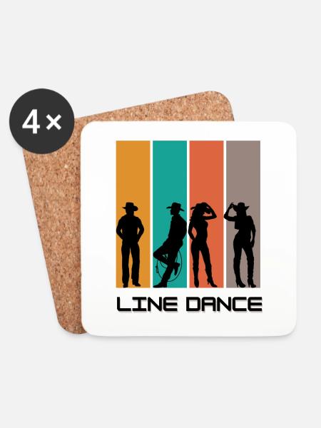 Figures Linedance1 - Coasters (set of 4) - white